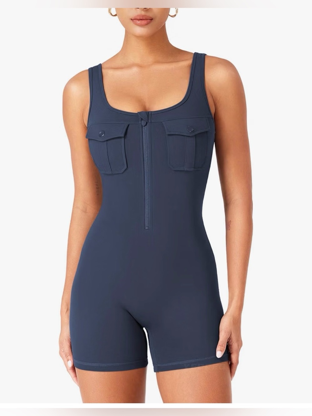 Yeoreo Yvonny CoreFlex Cargo Romper Navy Blue Size Small Activewear